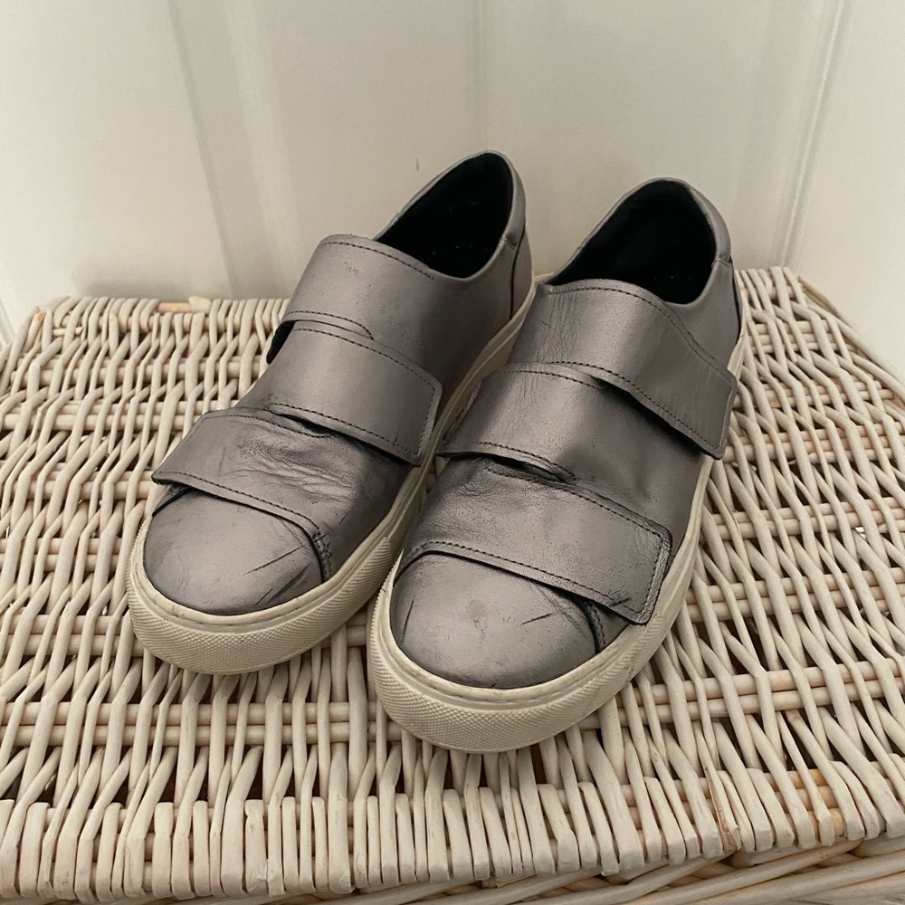 Silver Velcro sneaker